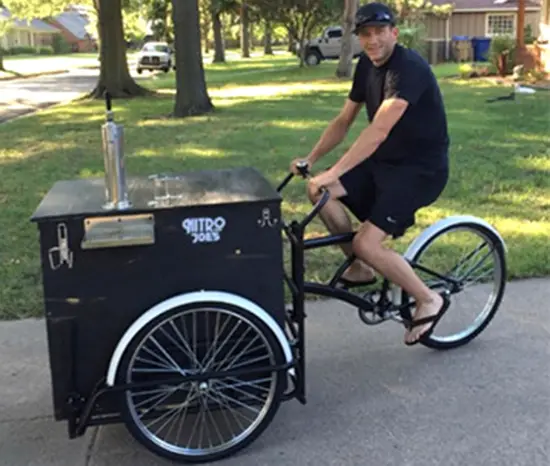 Homemade tricycle with beverage cooler