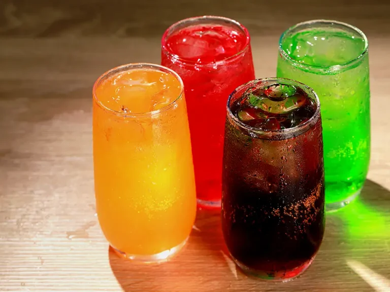 Colorful drinks in glasses